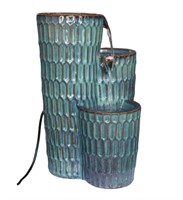 21.5"H Ceramic Tiered Outdoor Fountain Pump $155