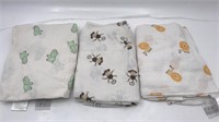 3 Aden + Anais Baby Blankets 100% Cotton Monkey