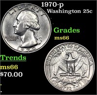 1970-p Washington Quarter 25c Grades GEM+ Unc