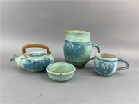 Pottery Set Signed