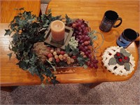Decorative Fruit on Tray with Candle