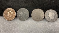 (4) Large Cents: (2) 1817, 1821, 1822