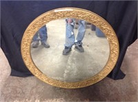 LARGE ROUND GOLD FRAMED MIRROR