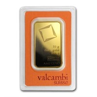 50 Gram Gold Bar - Valcambi (w/ Assay)