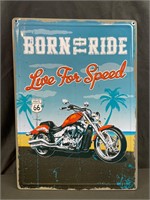 Metal Sign Born to Ride Route 66