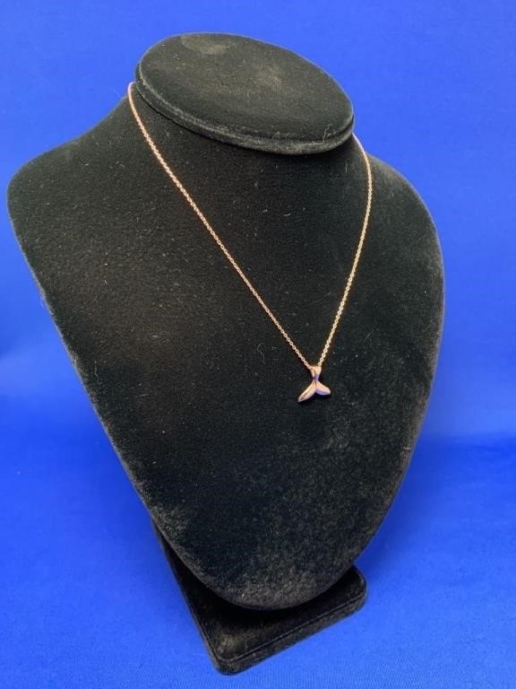 Rose Gold Coloured Whale Tail Necklace