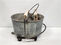 Galvanized Mop Bucket with Wringer