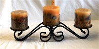 Wrought Iron Candle Holder with Candles