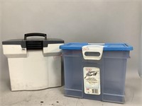 Two Plastic Storage Containers for Hanging Files