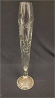 Vtg Sterling Duchin Creation Crystal Bud Vase