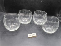SET OF 4 ETCHED GLASSES