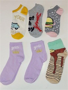 NEW 6 Pairs of Womens Socks Assorted (Sz4-10)