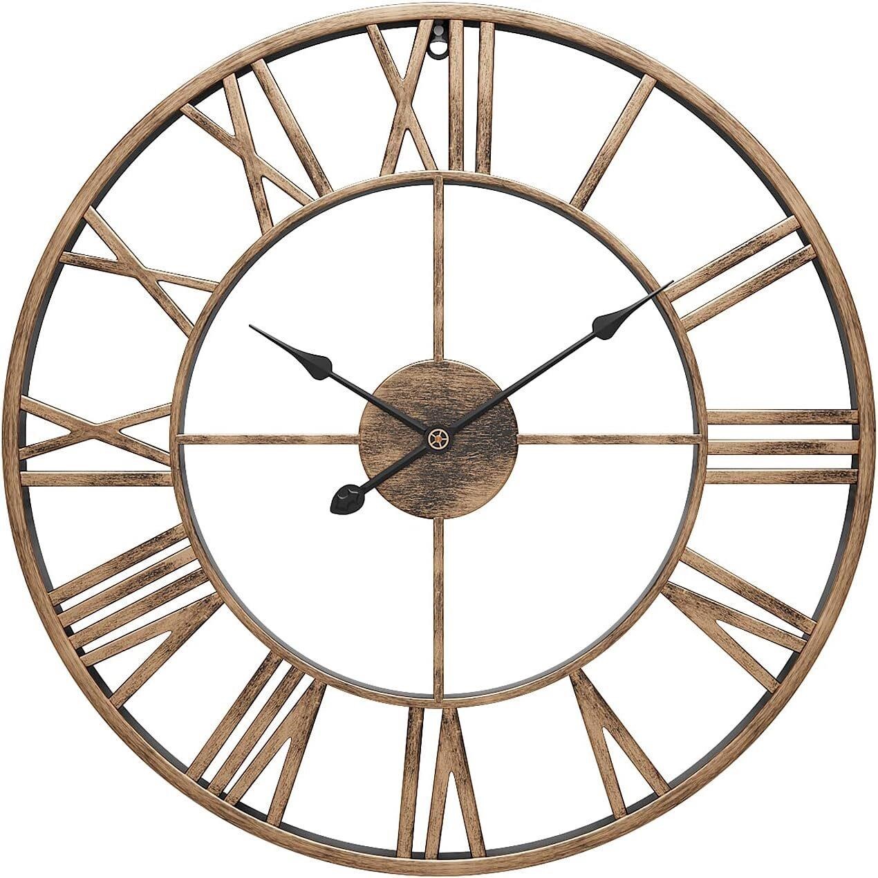 24 Large Roman Numeral Wall Clock  Silent Non