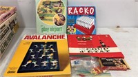 Vintage game lot. Avalanche, racko, play airport,