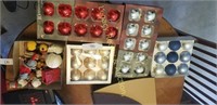 4 boxes of christmas ornaments, 1 box assorted