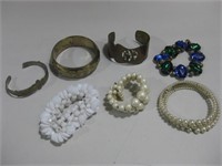 Seven Vtg. Costume Bracelets