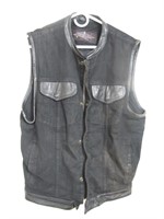 Men's Large Black Denim Vest Jacket