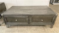 Wooden 2 Drawer Coffee Table w/ Lift Top
