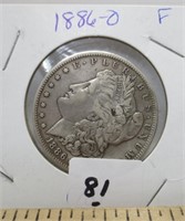 1886-O Morgan silver dollar