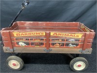 Vtg Barnum's Wooden Animal Wagon Road Master