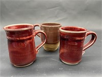 (3) Pottery Mugs, as pictured
