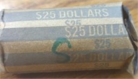 $25 roll Susan b. Anthony dollars