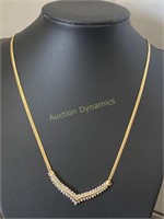 14k Gold & Diamond Necklace, 18", 6.48 gram tw