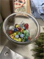 JAR OF MARBLES AND DICE