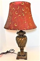 Urn Style Table Lamp with Silk Embroidered