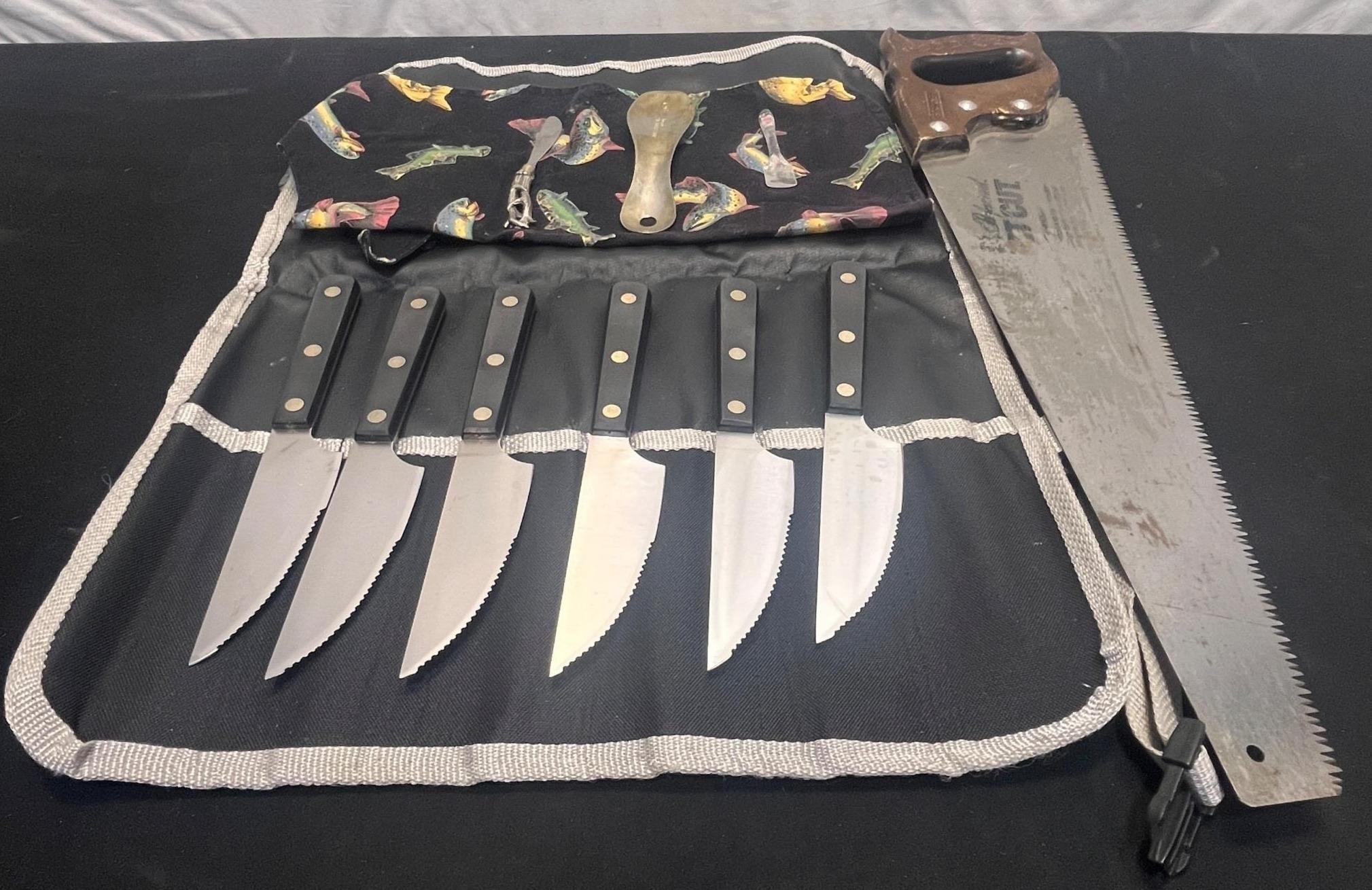 6x Knifes & Fishing Apron