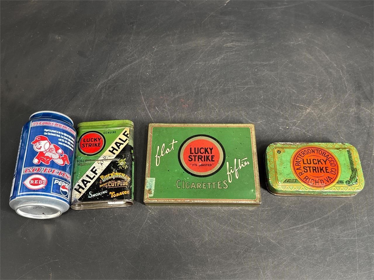 LOT OF 3 DIFFERENT EARLY LUCKY STRIKE TINS