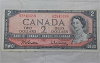 Canada $2 Banknote 1954 BC-38b Beattie Rasminsky