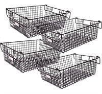 ($106) Stackable Wire Storage Baskets With