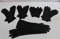 Vintage Ladies Black Leather Gloves