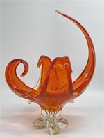 Chalet Lorraine Art Glass Centerpiece Vase