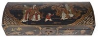 Handpainted Chinese Lacquer Box w/ Figural Designs
