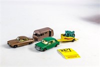 Lesney Matchbox 2 Cars and 2 Trailers (one travel