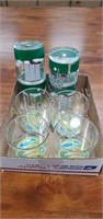 6 golf themed plastic drink glasses