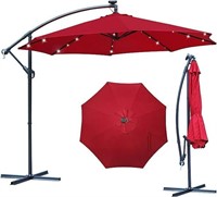 Blissun 10ft Offset Umbrella w/ Solar LED Lights