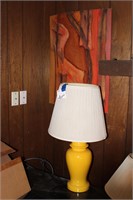 Fabric Art and Yellow Lamp