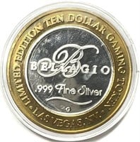 $10 .999 Silver Gaming Token Bellagio Andy Warhol