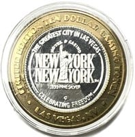$10 .999 Silver Gaming Token New York New York