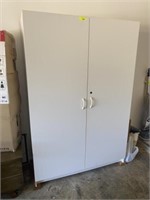 White storage cabinet (70inx48in apprx)