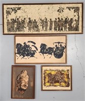 Collection of Framed Batik Cloth Art