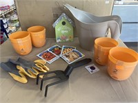 Small planters, seeds, cultivator, gloves,