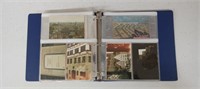THREE RING BINDER  & PAGES OF POST CARDS & PHOTOS