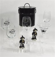 Themed Etched Halloween Wine Glass Sets, Ice Pail