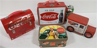 Group, 2 coca-Cola Lunch Boxes, Truck tin, Other