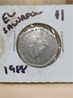 1988 El Salvador foreign coin