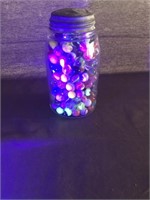 Vintage Jar of Marbles Several are Uranium Glowers